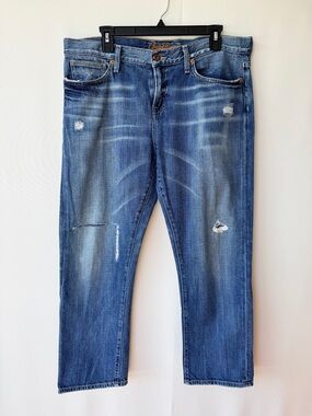 Lucky Brand Legend Dylan Boyfriend Distressed Crop Jeans Size 12/31